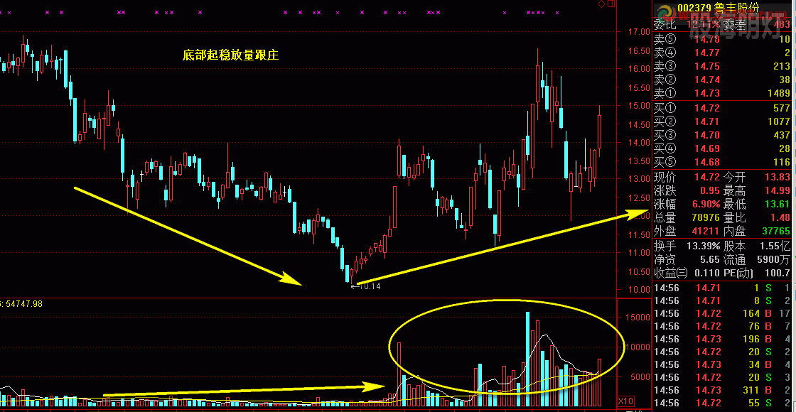鲁丰股 底部企稳 放量跟庄.gif